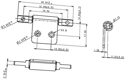X-Dree 40mm Comprimento de 20 mm de largura Tipo de torque Tom de prata de dobradiça (40 mm longitud 20 mm ancho