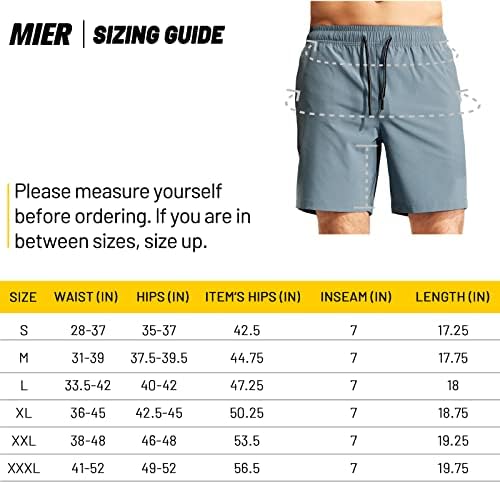 Mier Men's Workout Shorts Running 7 polegadas Athletic leve com bolsos com zíper sem liner shorts