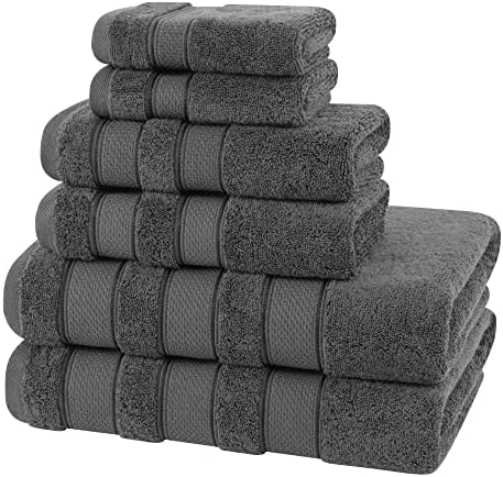 Americano de toalha de banho de linho macio, toalhas de 6 pedaços para banheiro, de algodão com torção zero