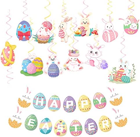 Vestido de evento dbylxmn para meninas Partema de Páscoa Decorativa Decoração de Rabbit Janela de ovo TECIONAÇÃO