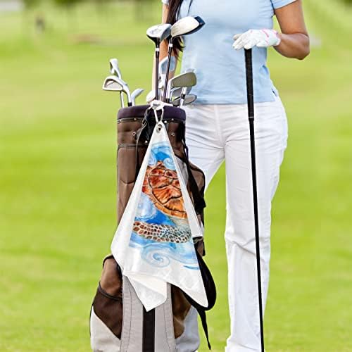 Pardick Sea Ocean Turtle Summer （01） toalha de golfe para sacos de golfe com clipe para acessórios de golfe