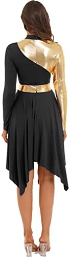 Jeatha Women Color Block Block Liturgical Louve Dan Lyrical Dress Dress Wors for Costume Tunic Overlay Dress