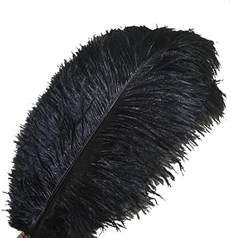Zamihalaa - Hard Rod 10pcs/lote de avestruz preto natural para artesanato 15-75cm Fantas de carnaval Decoração
