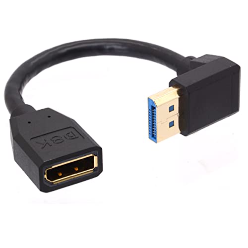 GLHONG 8K 90 graus ângulo DisplayPort 1.4 Cabo de extensão, com fio de cabos masculino a fêmea para HP