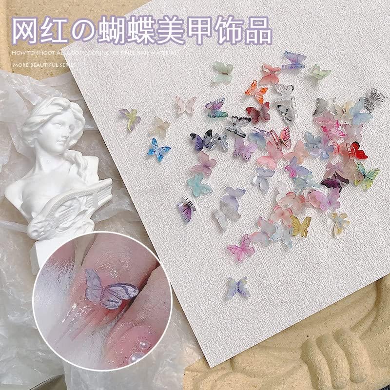 20pcs 3d Fly Butterfly Nail Art Charms Fairy Color Manicure Decoration Butterflies Design Rhinestones
