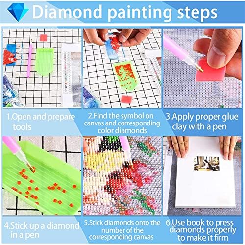 Kits de pintura de diamante 5D, arte de diamante para adultos para crianças iniciantes, pintura
