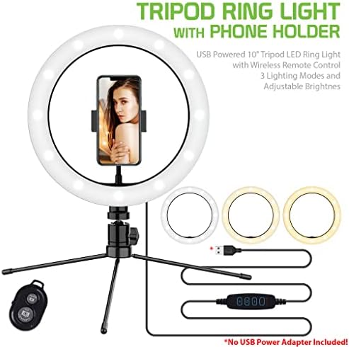 Anel de selfie brilhante Tri-Color Light Compatível com seu Microsoft Lumia 532 10 polegadas