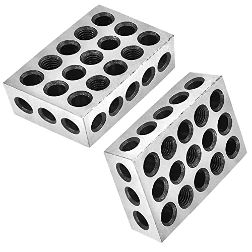 Lablt Parallel Block Conjunto 1 x 2 x 3 polegadas Blocos 23 orifícios 0,0003 polegadas Máquinas de máquinas de