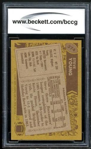 1986 Topps 374 Steve Young Rookie Card BGS BCCG 10 Mint+ - Cartões de futebol não assinados