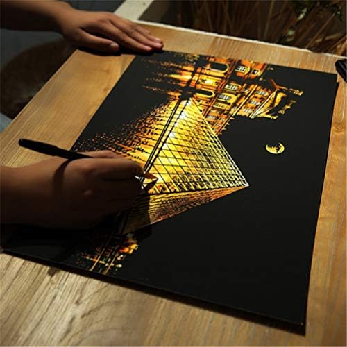 GVFTG Art Scratch para adultos, DIY artesanato de papel de arranhão com moldura foto