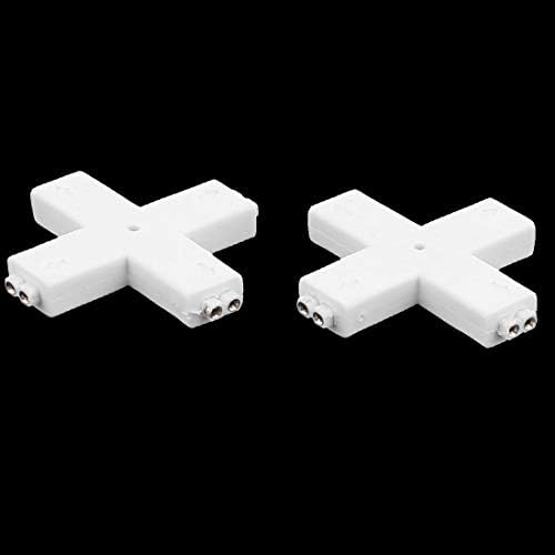 Novo LON0167 3 PCS Cross-Shape 4 Ways 2P Conector feminino branco para 3528 RGB LED LUZ (3 Stück Kreuzform