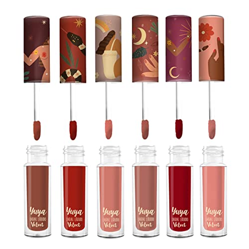 Lipstick sem crueldade de Yuya-cor intensa e duradoura com acabamento de veludo e design exclusivo-um