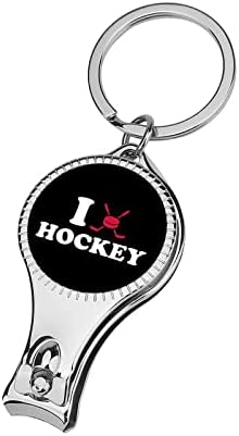 I Heart Hockey Clipper Clipper portátil Cutter de unhas com arquivo de unhas para homens mulheres