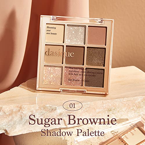 Dasique Shadow Palette 01 Brownie de açúcar I livre de crueldade I 9 tons misturáveis ​​em acabamentos foscos