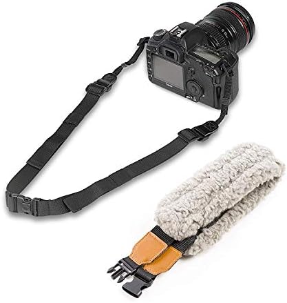 MOVO MP-SS8 DSLR Câmera de câmera-Liberação rápida de colchão de ombro de pescoço de pele de carneiro,