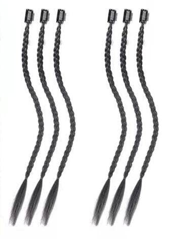 Clipe em extensões de cabelo tranças 6pc Baby Braids 18 polegadas de longa cortina do lado da frente