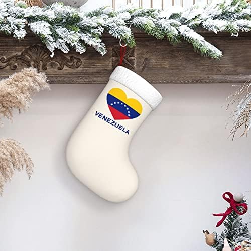 Qg zzx amo venezuela meias de Natal meias lareira meias penduradas de 18 polegadas decoração de férias