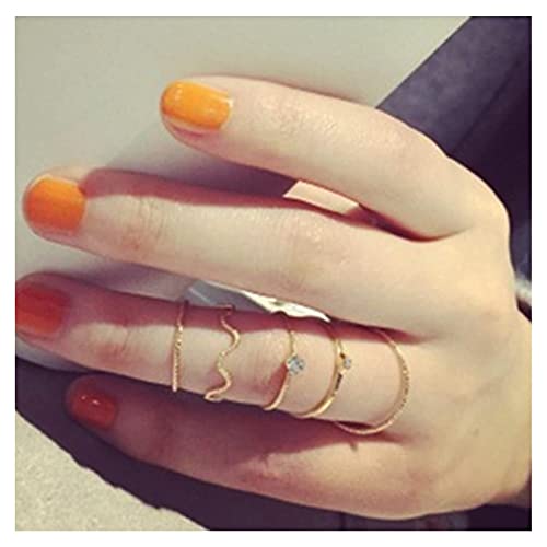 Larancie Silver Ring Knuckle Rings Definir vários anéis de dedos Cadeia Vintage empilhável Simple