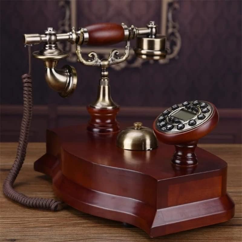 MXIAOXIA ANTIGO FIXO FILL Telefone Mechanical Bell Pastoral Retro Office Moloso Madeira Líquida Phone Luz