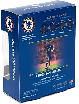 Signables Premium - Chelsea Christian Pulisic Collectible - Fac -símile oficial de futebol - Memorabilia