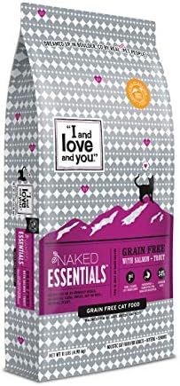 Eu e Love and You Naked Essentials Dry Cat Food - grãos sem grãos, salmão + truta, bolsa de 11 libras