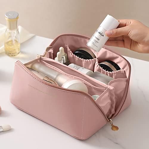 Bolsa de maquiagem portátil de Le Futur, abre bolsa de beleza plana para cosméticos higiênicos