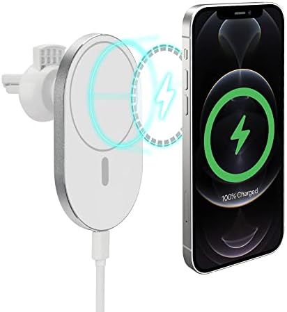 Ihome Magnetic Wireless Charging Air Vent Car Mount, 10W, para iPhone 12/13, compatível com casos de MagSafe