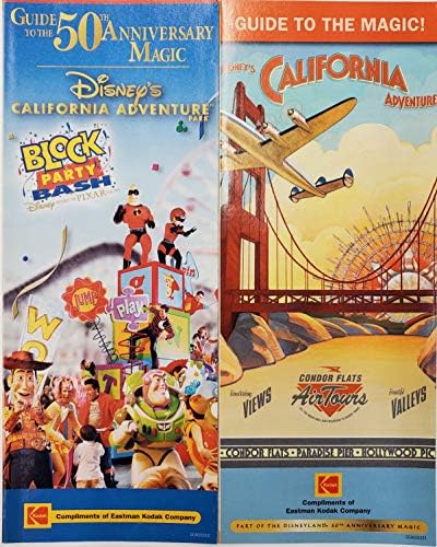 Disneyland Park Conjunto de 8 guias turísticos de mapa com a California Adventure World Of Color