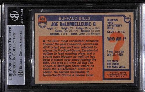 430 Joe Delamielleure Hof - 1976 Topps Football Cards classificados BGS Auto - NFL Autografed Football