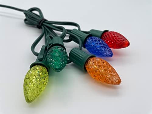 LUZA Holiday Lights C7 Bulbo LED multicolorido, Substacting Christmas Faceted 2SMD E12
