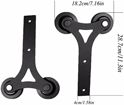 Jydqm Kit de hardware de porta deslizante de madeira rústico de madeira Kit de aço preto de aço y para 6
