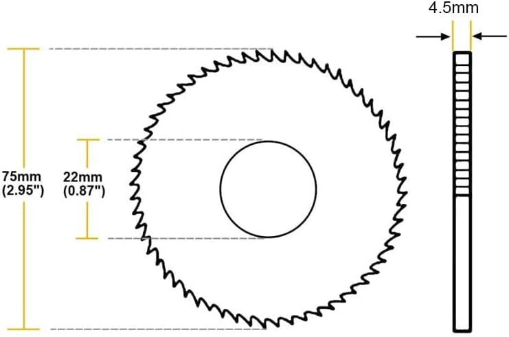 Lyxdwrc 2pcs hss serra lâmina 75mm 72t Roda de corte circular 1.7 1,8 1,9 2,0 2,5 3,0 3,5 4 4,5 5mm de espessura