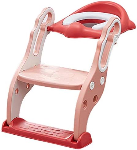 Rails Pink Toilet Trainer Seat com escada ajustável na escada com fezes de passo, até 60 kg, escada potty para criança