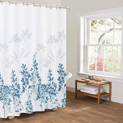 Cortina de chuveiro de tecido 72x72 polegadas Flores pesadas Ponteiro Corte de cortina de cortina de