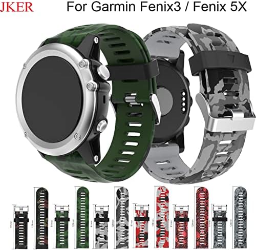 Eidkgd 26mm Substituição Relógio Strap para Garmin Fenix ​​5x Watch Band Sport Silicone WatchBand para Garmin