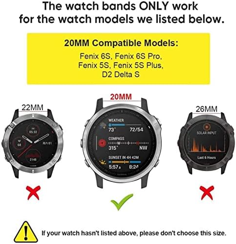 FACDEM Smart Watch Band 20mm Substituição Banda de relógio para Garmin Fenix ​​7s 6s/6s Pro 5s