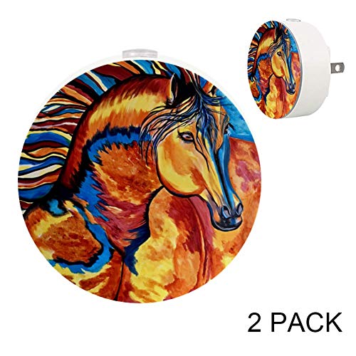 Luzes noturnas de pintura a cavalo coloridas economizando energia eficiente de energia 0,5 w selvagem e lâmpada