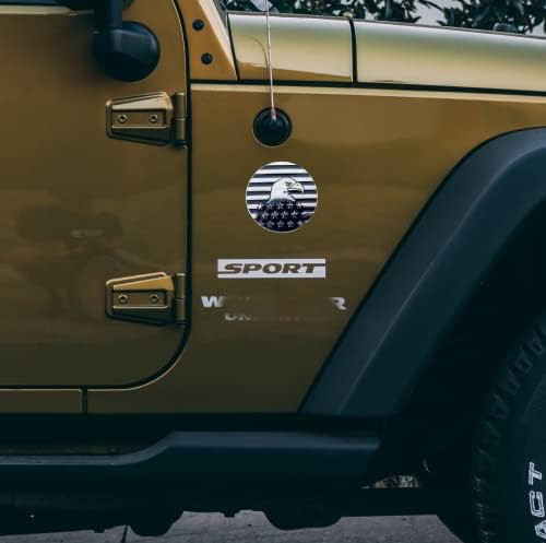 Emblema de estilo 2pcs Eagle, adesivo de crachás redondos de metal 3D, para Jeep Wrangler Grand Cherokee Fender vários carros SUV Truck