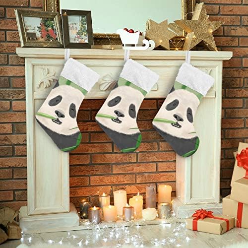 Pimilagu panda comendo meias de Natal de bambu 1 pacote 17,7 , meias penduradas para decoração de Natal