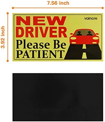 Vaincre Student Driver Car Magnet - Conjunto de 4 novos adesivos de ímã de motorista para carro