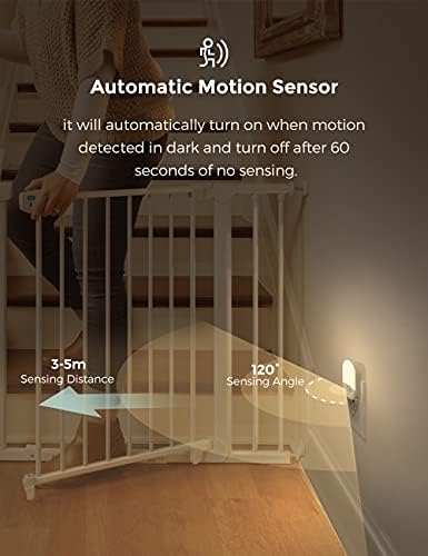 Sensor de movimento Luz noturna, Lohas Night Light quente Branco 3000k, Sensor de movimento Plugue de luz noturna
