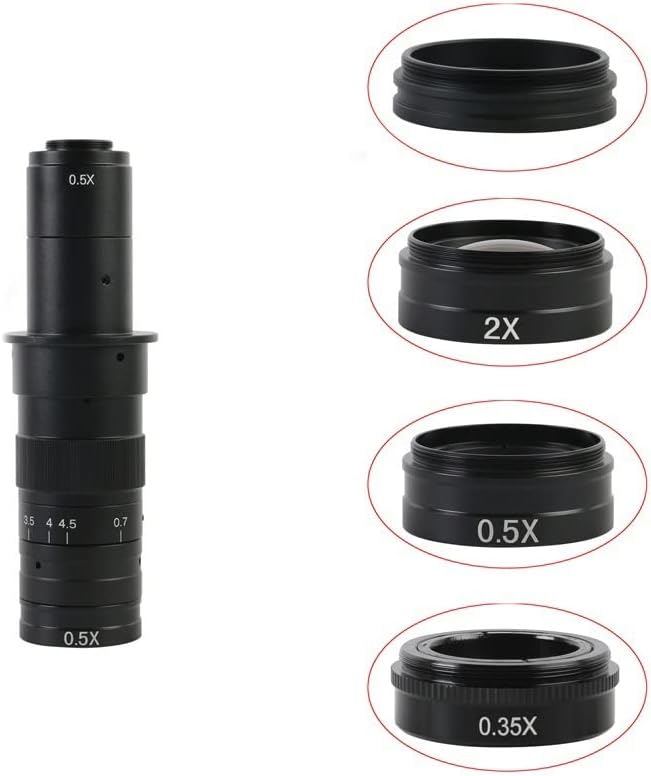 Kit de acessórios para microscópio para adultos 0,5x/0,35x/2x/1x/0,75x lente de vidro objetiva auxiliar 42 mm