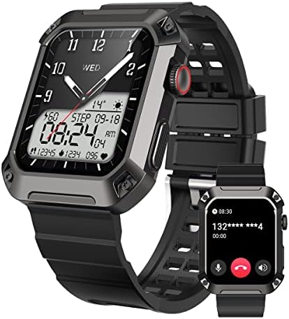 Relógios inteligentes militares XLKYQSH para homens, relógio de saúde IP68 IP68 com o relógio de saúde do rastreador