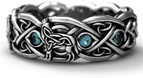 Anéis frios Ring nórdicos Anel de homem gótico retro punk animal anéis de lobo de lobo de lobo para homens do dia