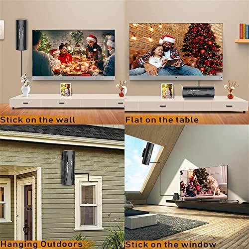 Antena de TV para TV inteligente com mais de 560 milhas, antena digital para TV Indoor Outdoor, Antena de TV digital