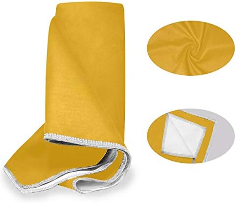 Toalha de praia de microfibra amarela de Voovc - leve, seco rápido, compactável fácil de transportar toalhas