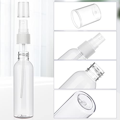 NUOGO 100 Pack Garrafas de spray de plástico 2 oz Mini perfume de perfume reabastecido Tamanho da garrafa de viagem