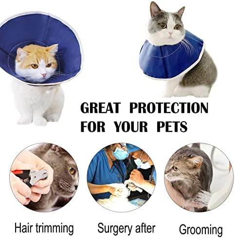 Colar de cone de pano macio para gatinhos gatos, cone de recuperação cone elizabetano para gato após cirurgia,