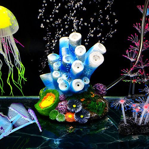 Decoração de aquário bolha ar pedra azul coral estrelafisia de oxigênio resina artesanato para decoração