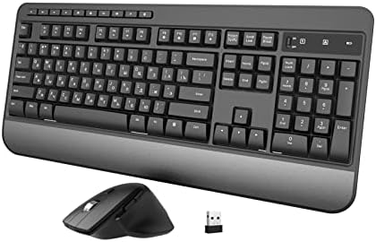 O teclado sem fio e o mouse combinando, 2.4g de teclado ergonômico de tamanho completo, 3 dpi teclado USB
